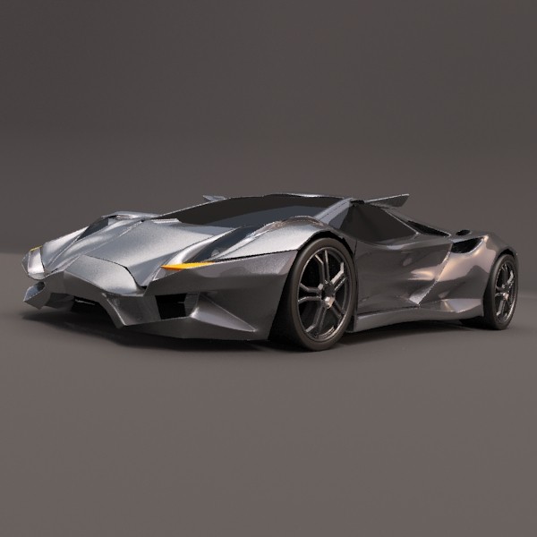 supercar realistic concept 3d 3ds - Vikintador supercar by kolex